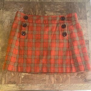 Vintage 90s Y2K GAP Vibrant Red Checkered Mini Skirt Preppy Grunge